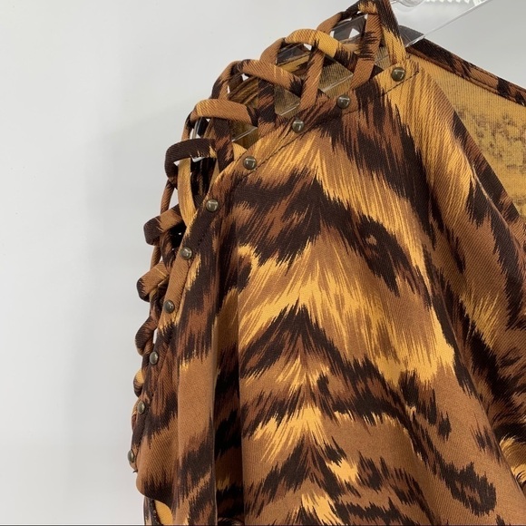 DVF Diane von Furstenberg Gorro Palace Tiger brown shift dress silk new 2 - Picture 3 of 6